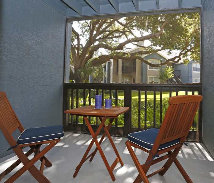 Patio Balcony at Stonegate Apartments in Palm Harbor, Florida