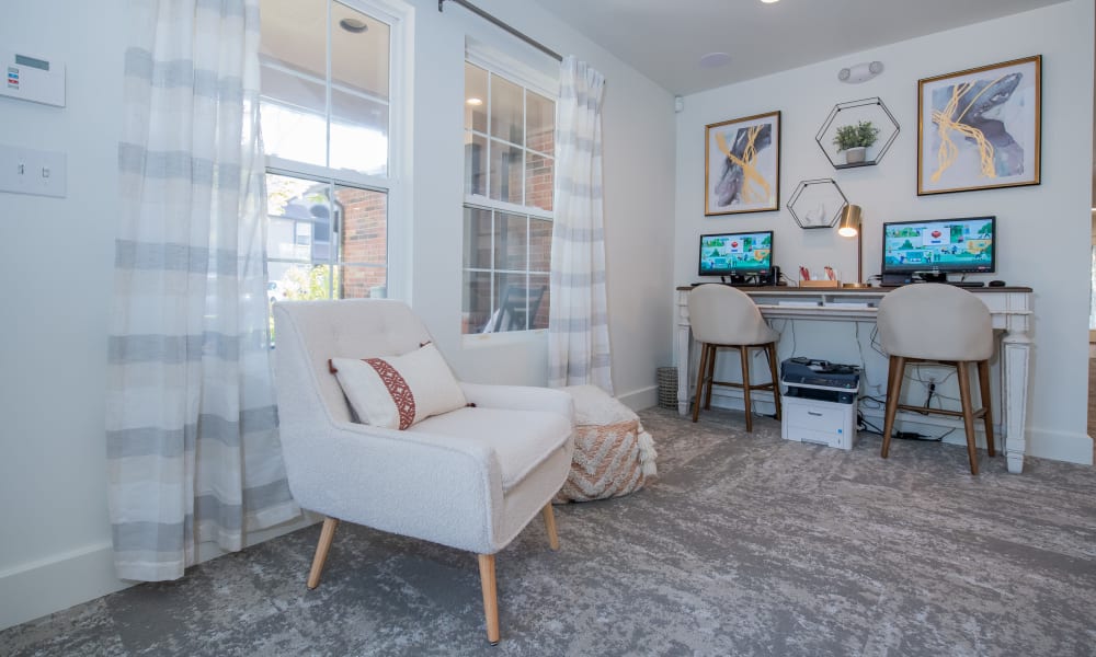 Communal computer area at Huntington Park Apartments in Wichita, Kansas