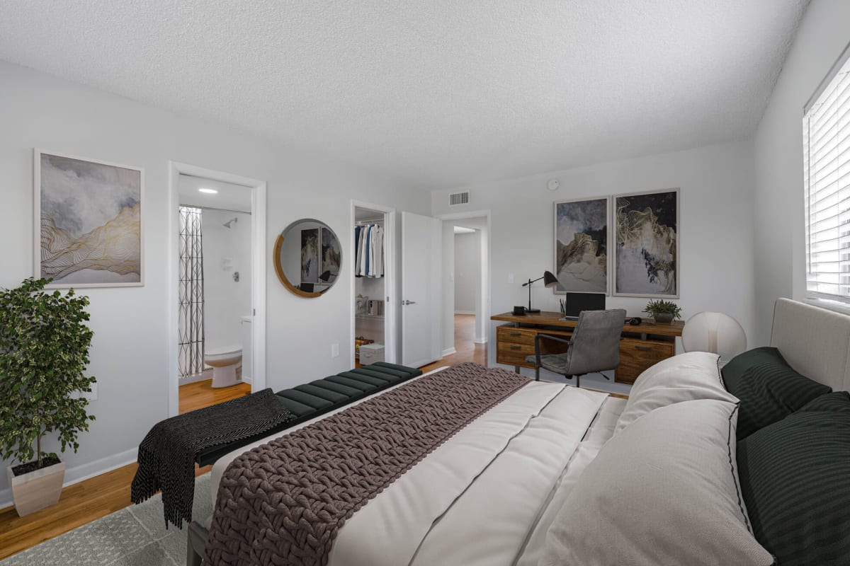Spacious bedroom at Horizons North in Miami, Florida