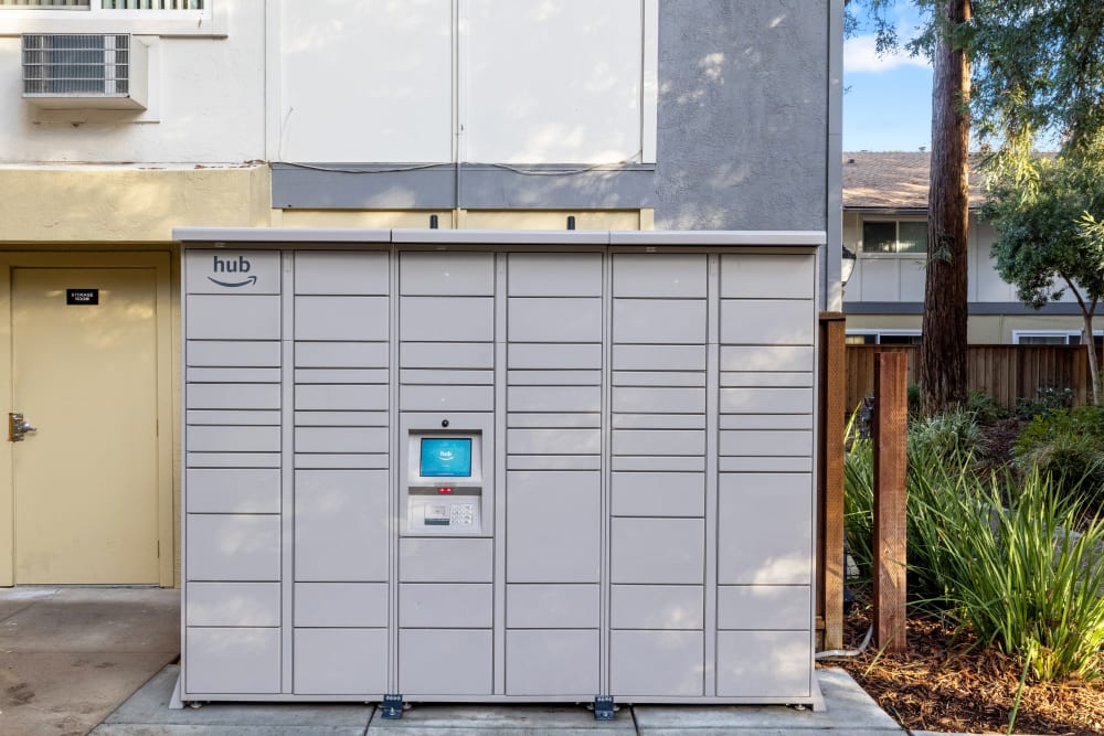 Safe and convenient amazon locker  at Montecito Apartments in Santa Clara, California