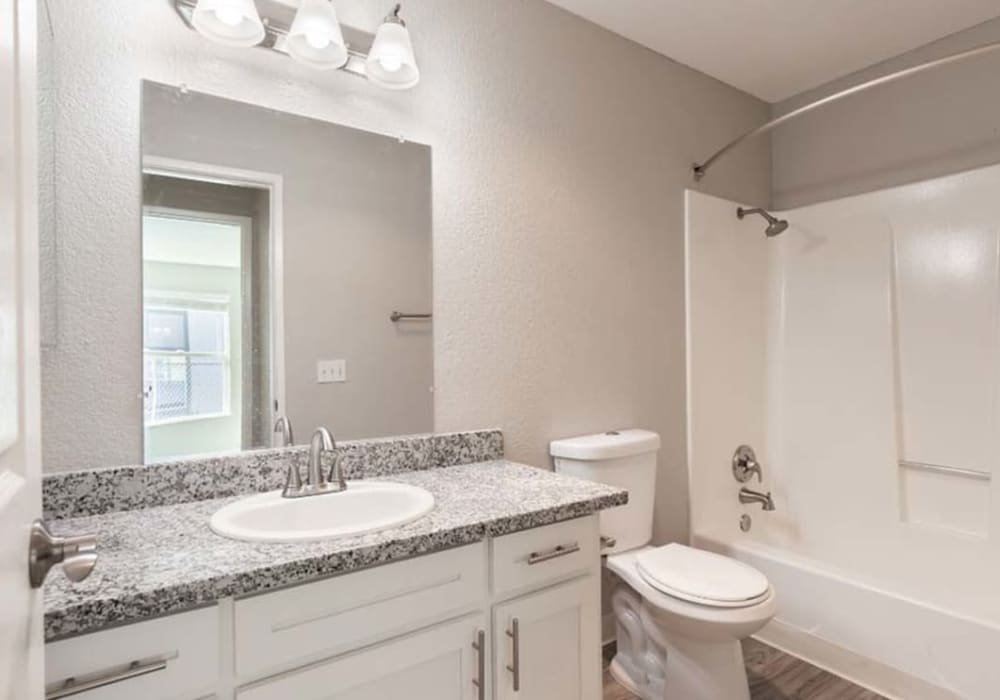 Bathroom with mirror at Alderwood in Ukiah, California