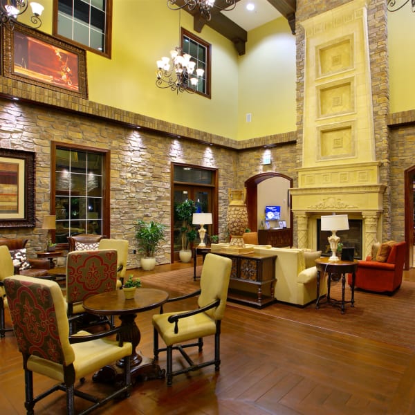 Lounging room at Meridian at Lake San Marcos in San Marcos, California.
