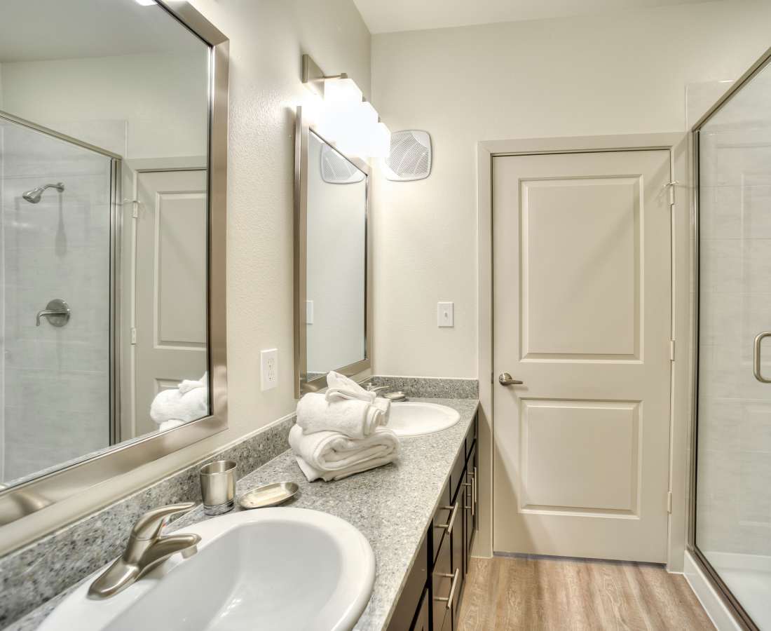 Bathroom at Milwee Street Apartments in Houston. TX