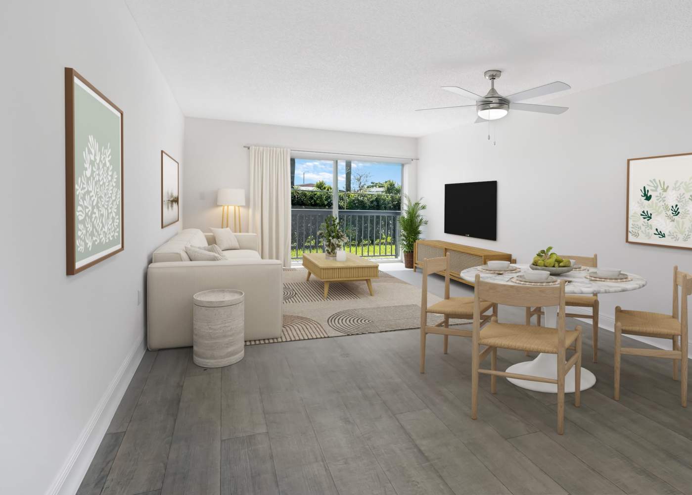 Living room at 7 West in West Miami, Florida