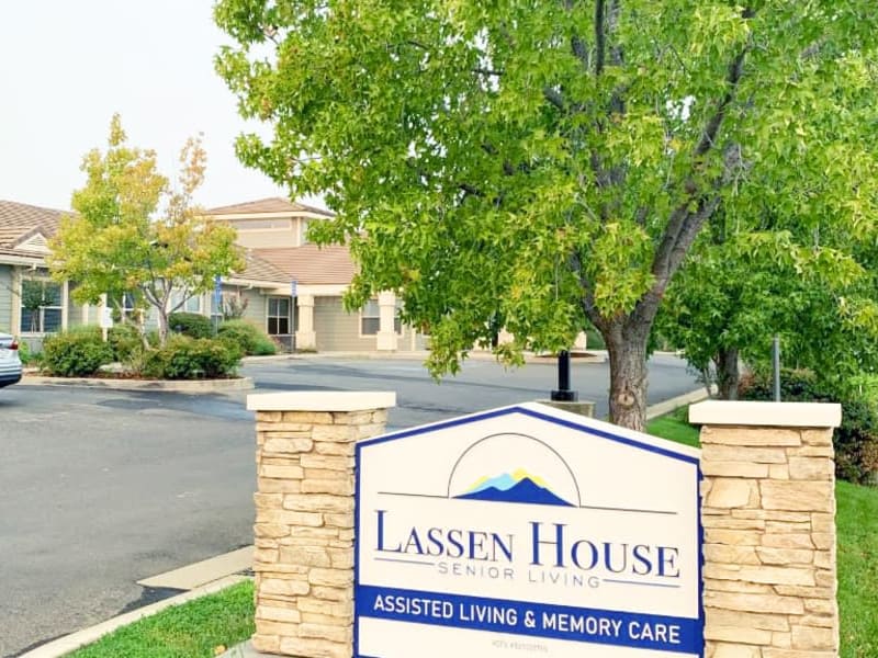 The front signage at Lassen House Senior Living in Red Bluff, California. 