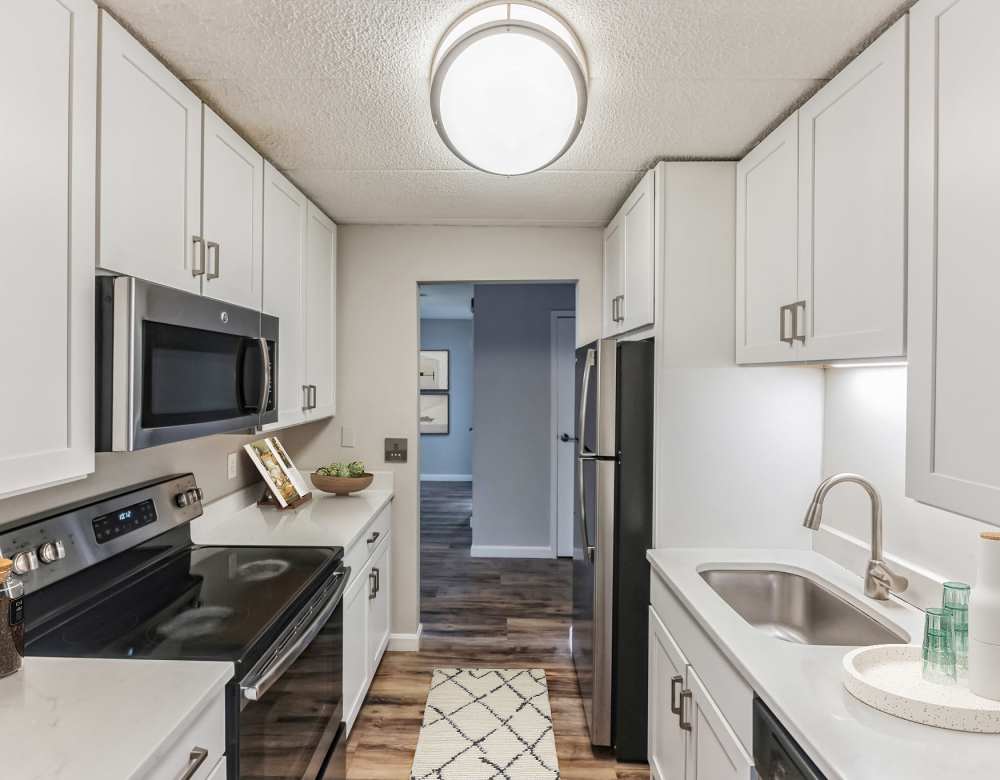 Equipped kitchen for your cooking needs at Eagle Rock Apartments at MetroWest in Framingham, Massachusetts