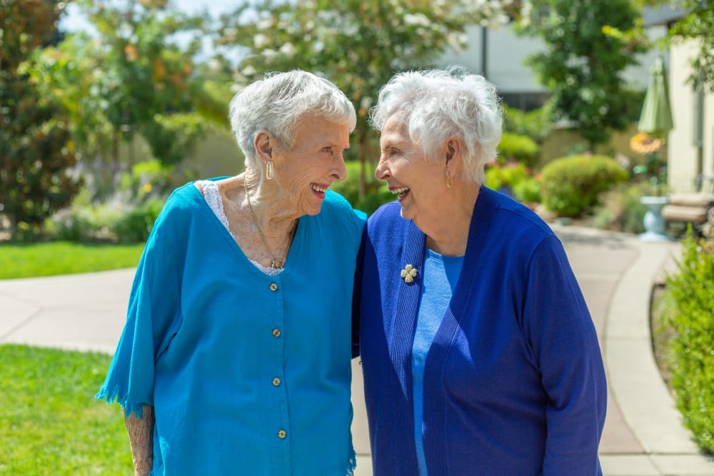 Residents laughing at senior living in Lafayette