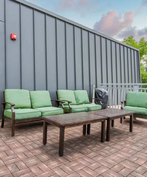 Outdoor lounge at 2001 East in Richmond, Virginia