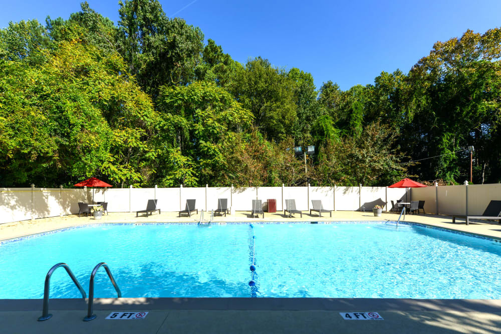 Pool area at The Farrington Apartment Homes in Columbia, South Carolina