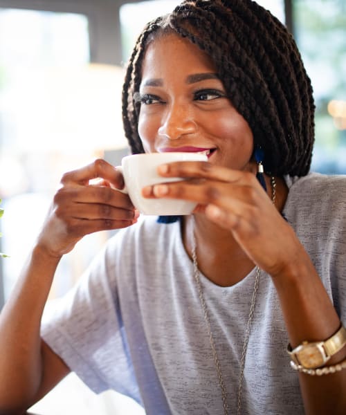 Resident enjoying their new home at K Street Flats Apartment Homes in Berkeley, California