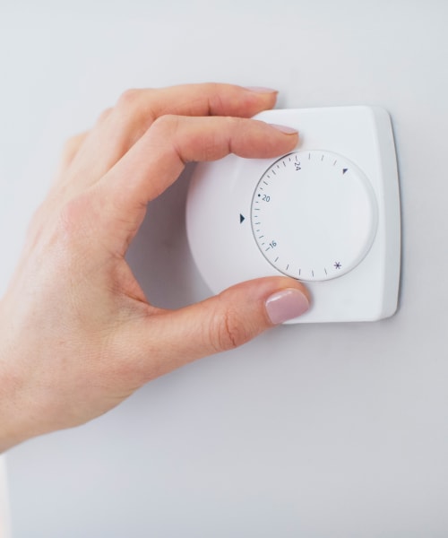 A thermostat in a storage unit at A+ Self Storage in Woodburn, Oregon