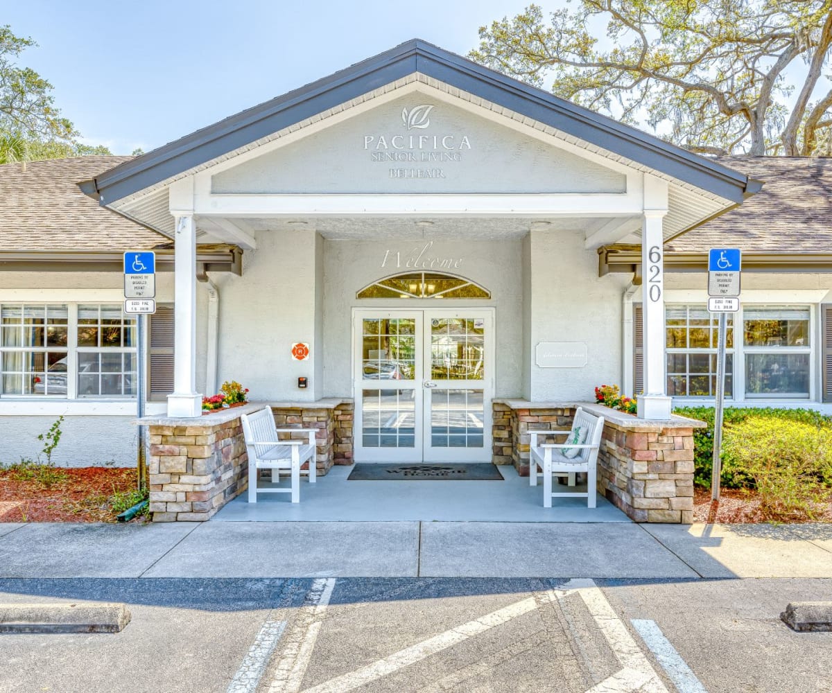 Entrance at Pacifica Senior Living Belleair in Clearwater, Florida