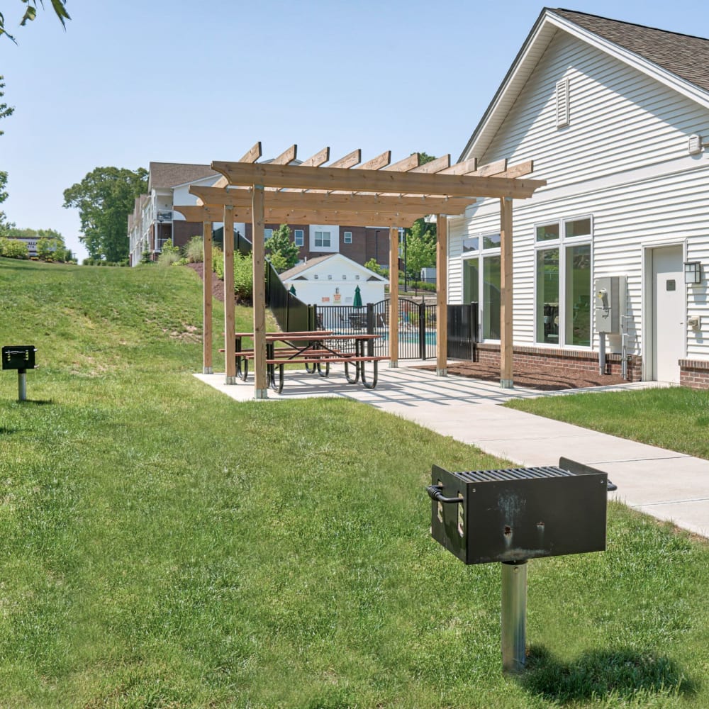 Grilling area at Pleasant Valley Apartments, Groton, Connecticut