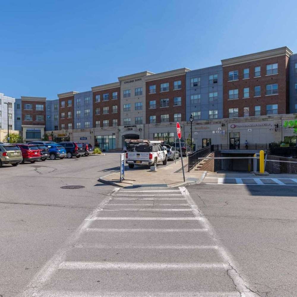 Community building exterior view at Mount Hope Lofts in Rochester, New York