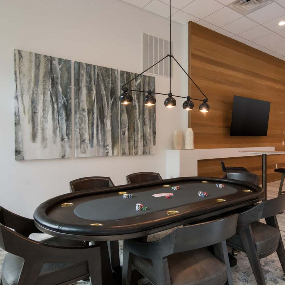 Game space in a clubhouse at The Summit At Old Trail in Crozet, Virginia