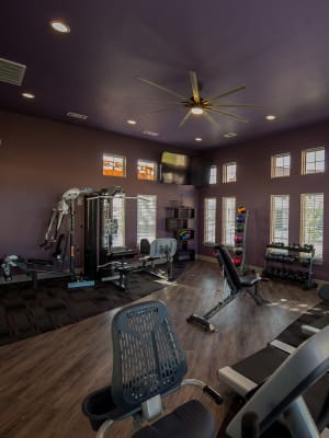 Fitness center at Watercress Apartments in Maize, Kansas