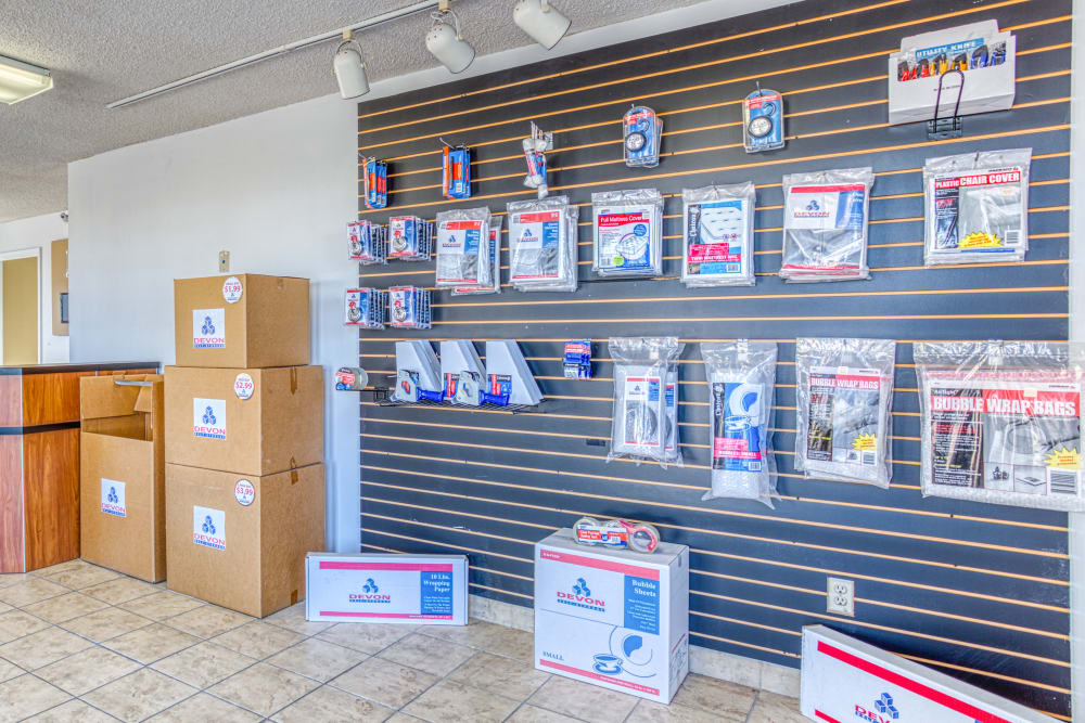 Various packing and moving supplies at Devon Self Storage in Memphis, Tennessee