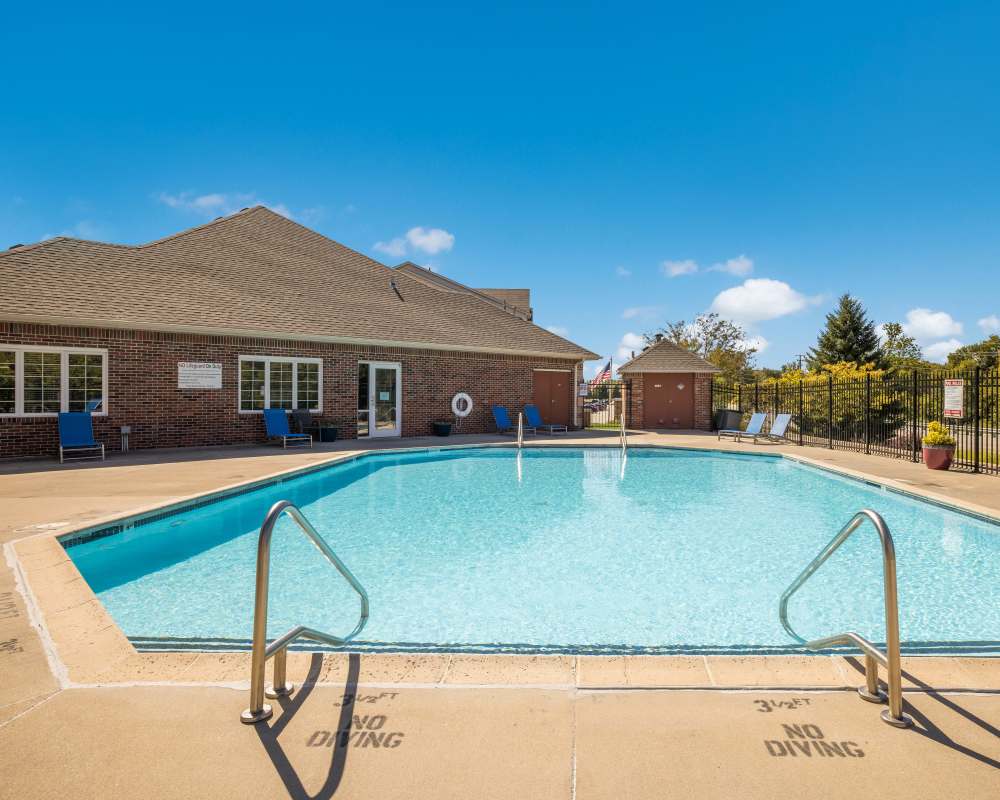 Sparkling swimming pool at Valley View Estates, Council Bluffs, Iowa