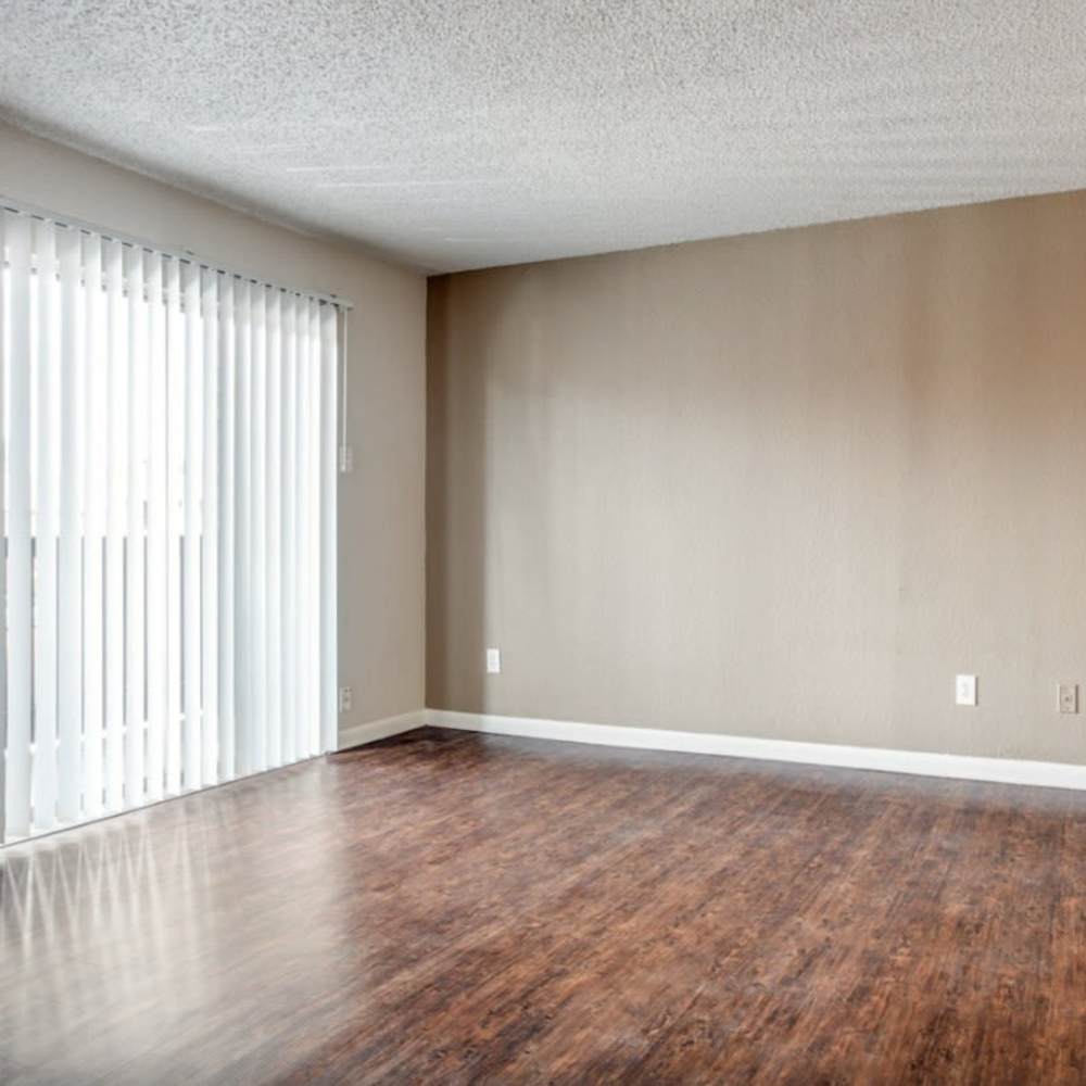 Spacious living room of an apartment at Gable Point in Dallas, Texas