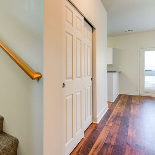 hallway closet at Del Mar I in Oceanside, California