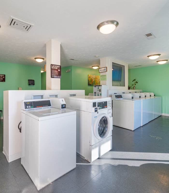 Laundry facility at Twyckenham Apartments in Lafayette, Indiana