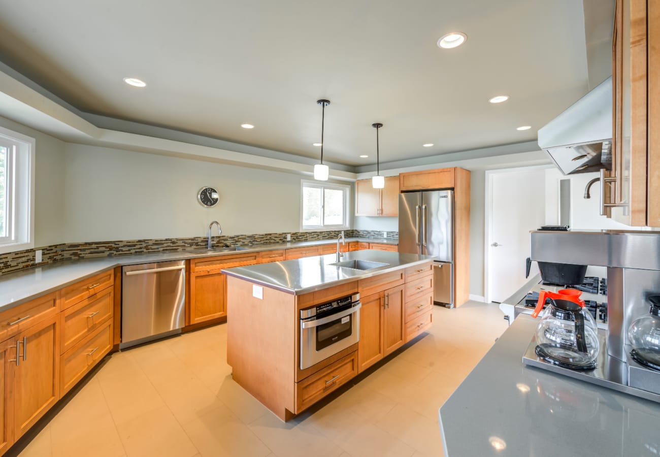 Fully equipped kitchen at Lakeway Estates in Bellingham, Washington