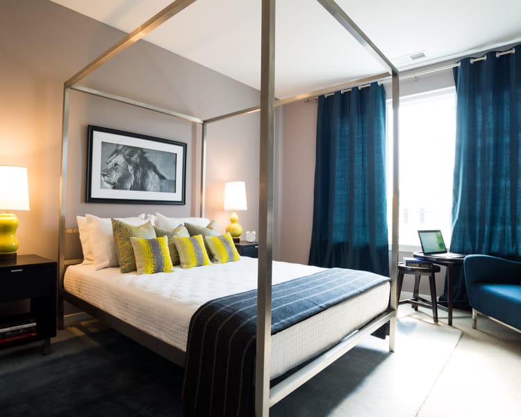 The Verano offers a modern bedroom in Stamford, Connecticut