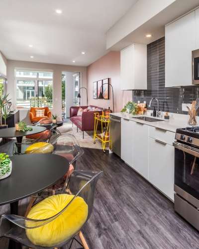 Apartment with wood-style flooring at Gideon Apartment Homes, Milpitas, California