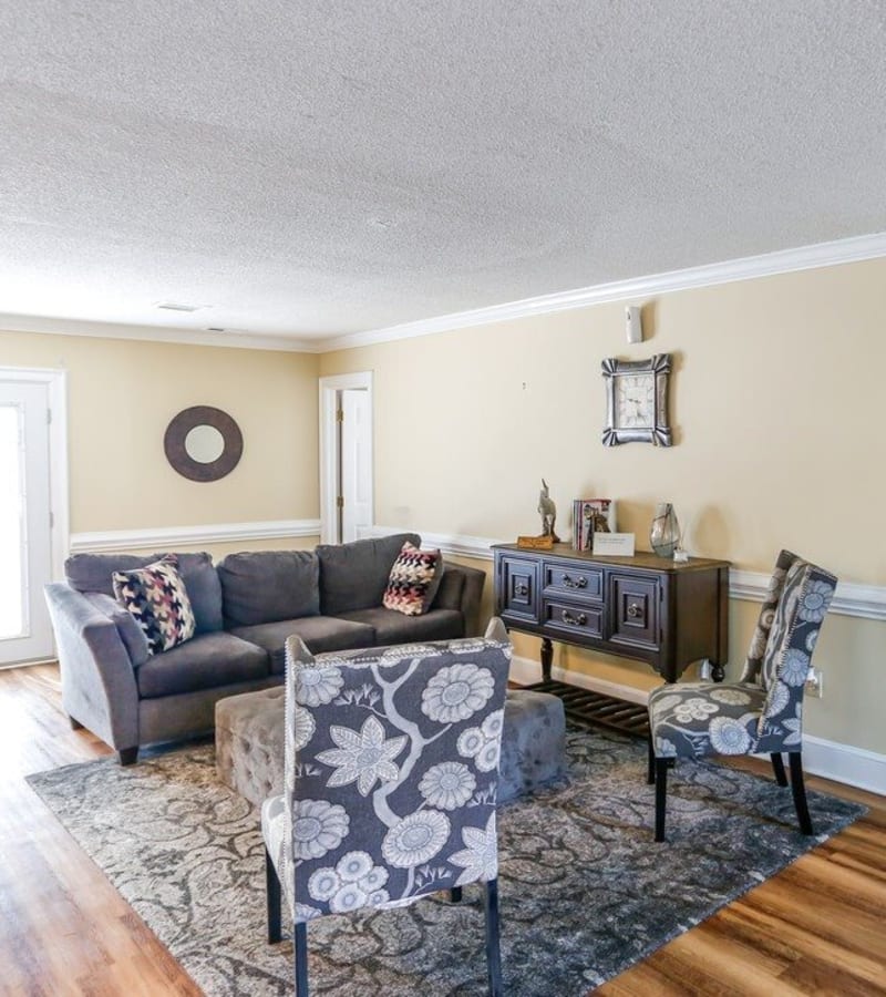 Seating in the clubhouse at Meadowbrook and Brookridge in Charlotte, North Carolina