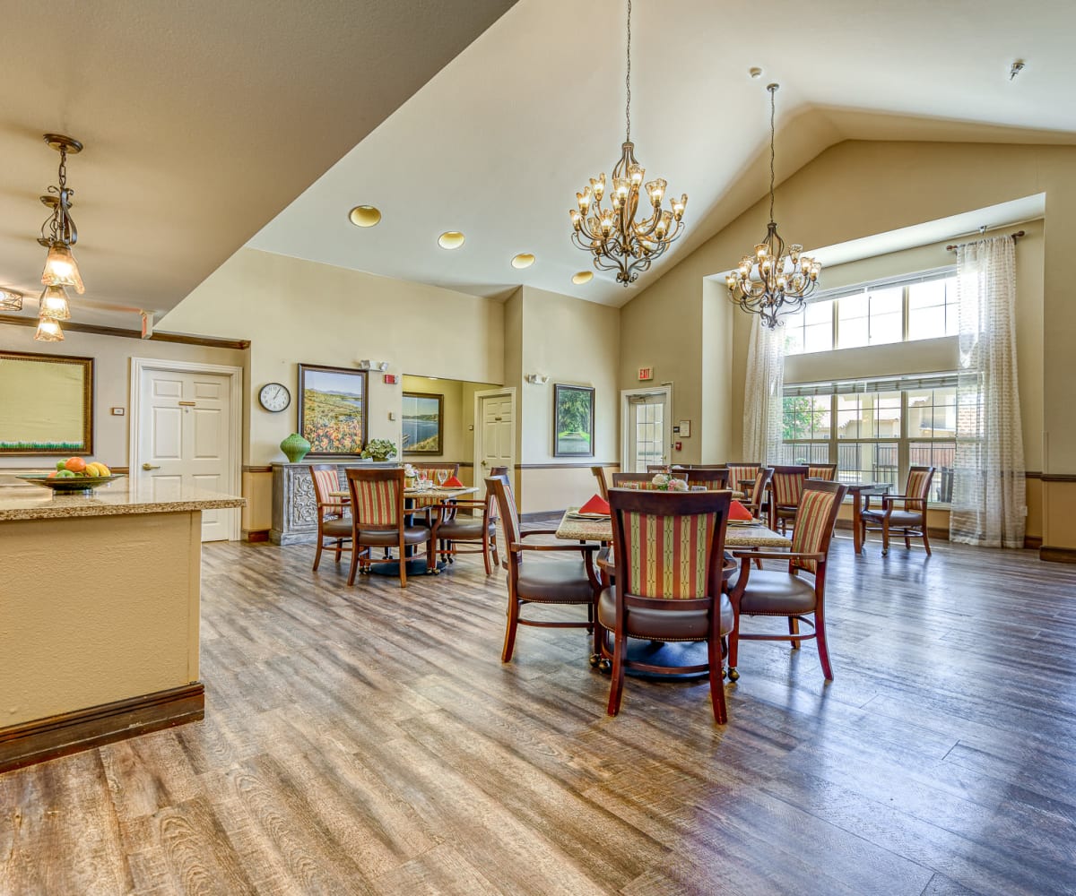 Dining area at Pacifica Senior Living Hemet in Hemet, California