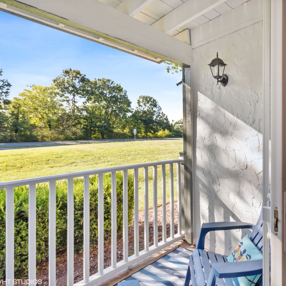 Seating on apartments balcony at Park West End in Richmond, Virginia