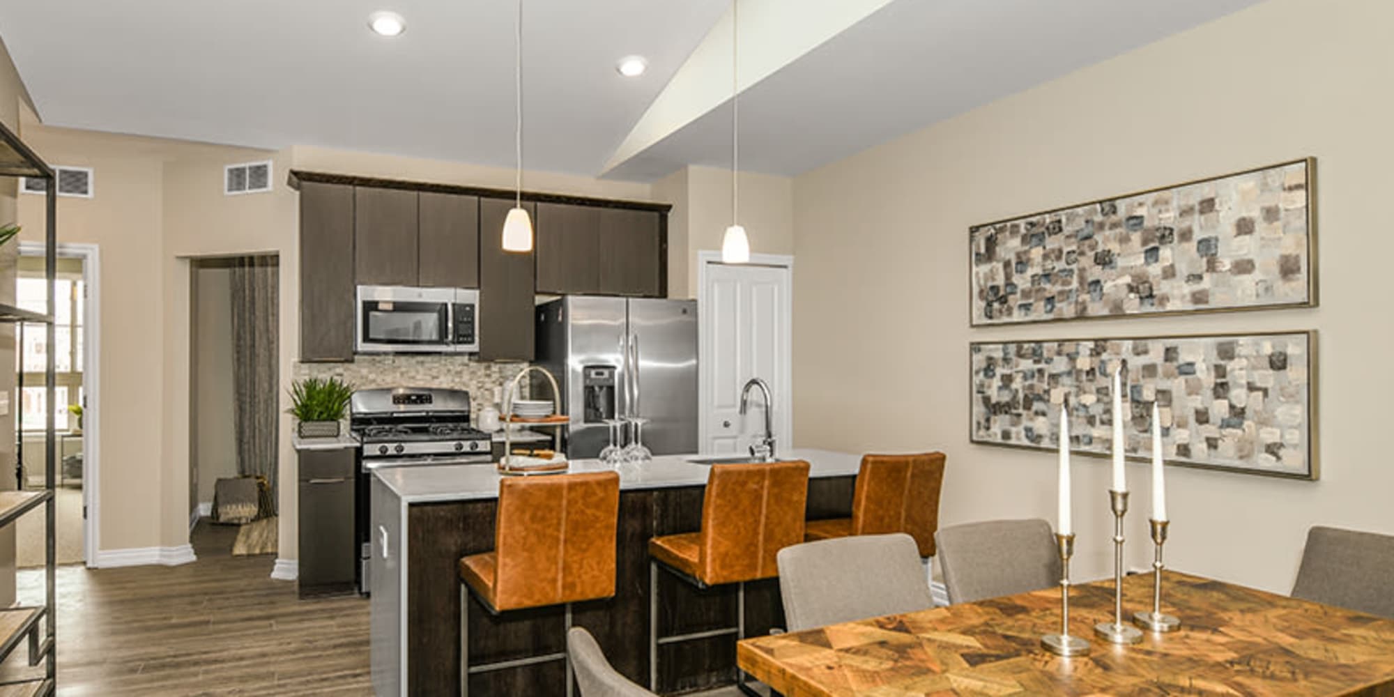 Modern kitchen at Encore at Manchester in Novi, Michigan