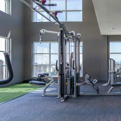Fitness center at Legends 267 Apartments in Kansas City, Kansas