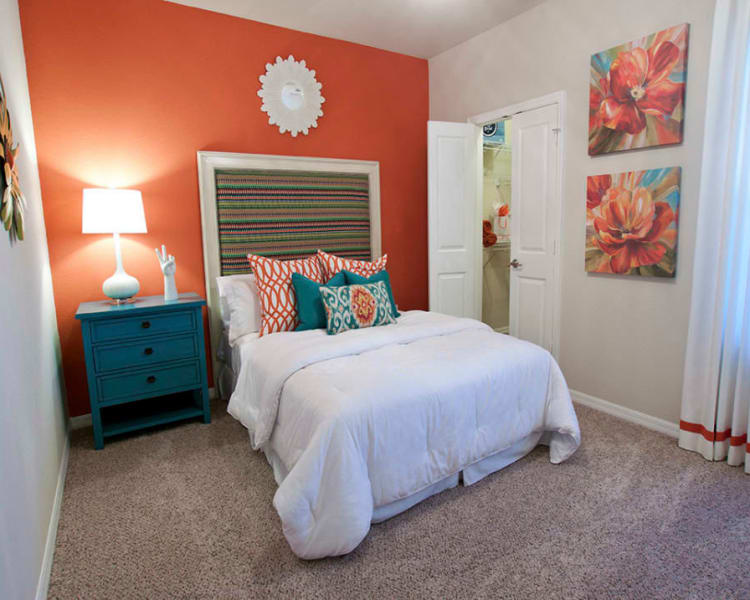 Plush carpeting in a model home's bedroom at Latitude at Mallard Creek in Charlotte, North Carolina