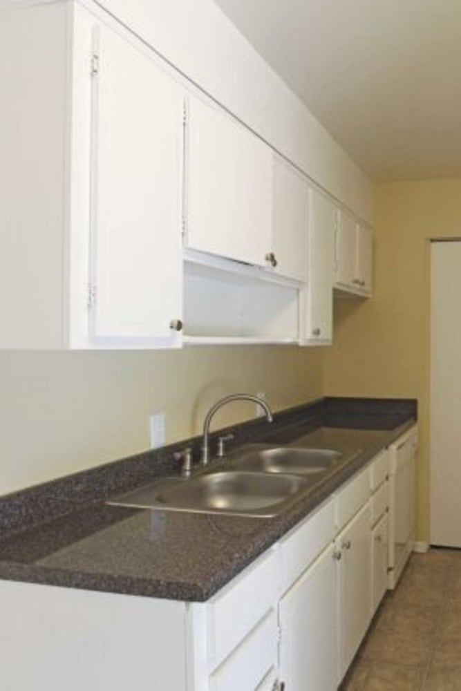 An apartment kitchen at Valley Terrace in Durham, North Carolina