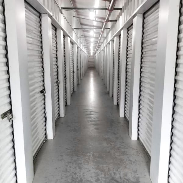 Indoor storage units at StorQuest Self Storage in Farmingdale, New York
