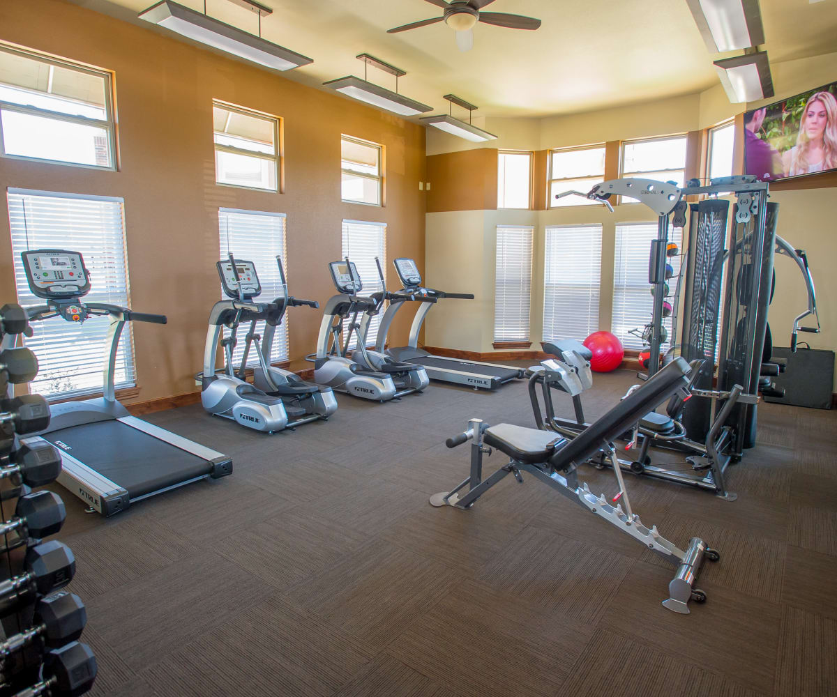 Fitness center at The Reserve at Elm in Jenks, Oklahoma