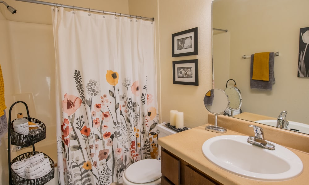 Bathroom at Sugarberry Apartments in Tulsa, Oklahoma