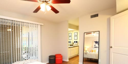 Rendering a bedroom with plenty of natural light at Xander in Fort Worth, Texas