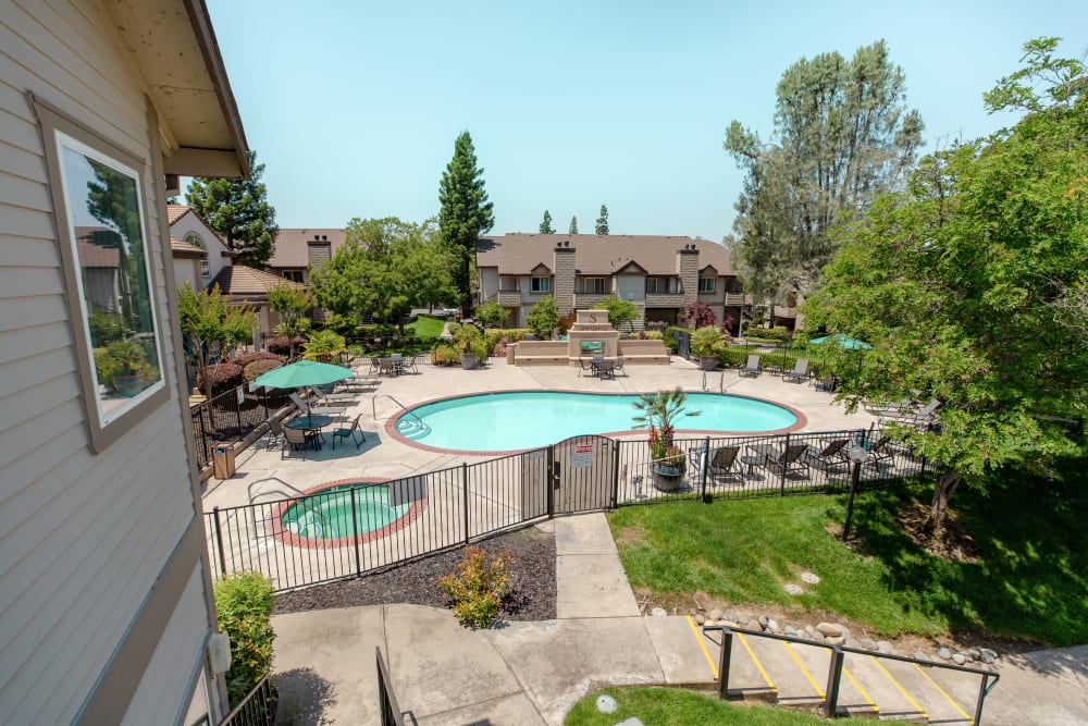 Resort-style swimming pool at Shaliko in Rocklin, California