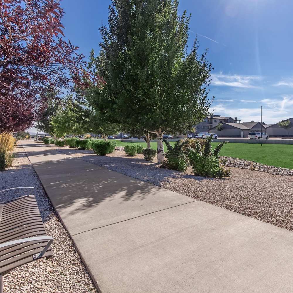 Beautiful Community exterior with pathway at InterUrban 2.0 in Billings, Montana