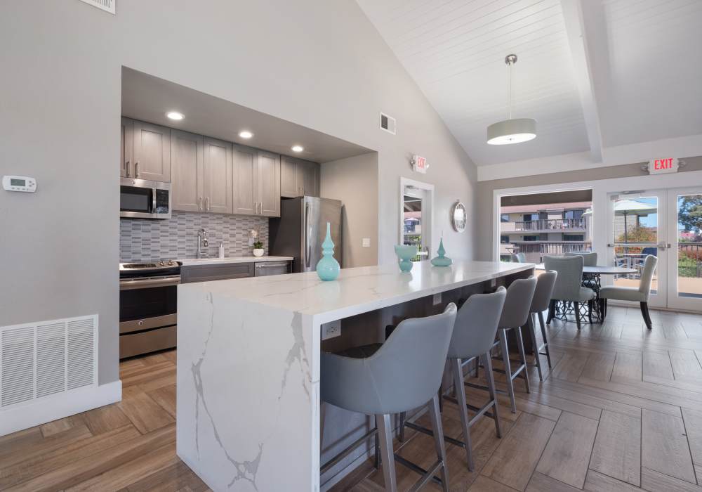 Clubhouse interior at Harbor Cove Apartments in Foster City, California