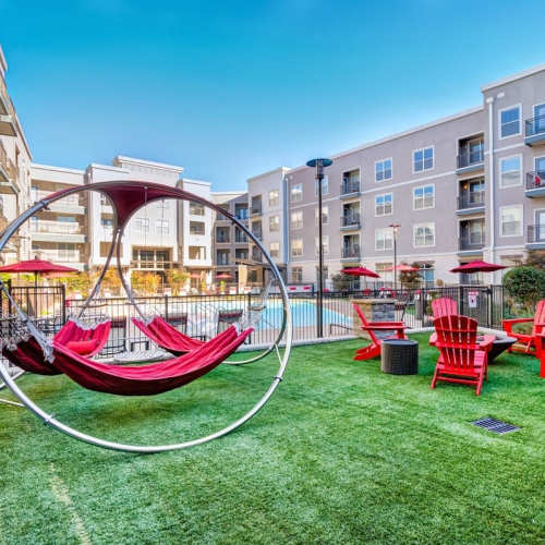 Relaxation area by the pool deck at The Carillon in Nashville, Tennessee