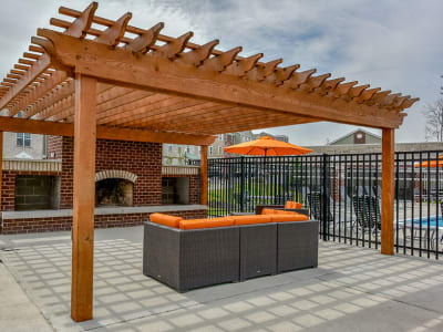 A bbq area that is great for entertaining at Overlook Apartments in Elsmere, Kentucky