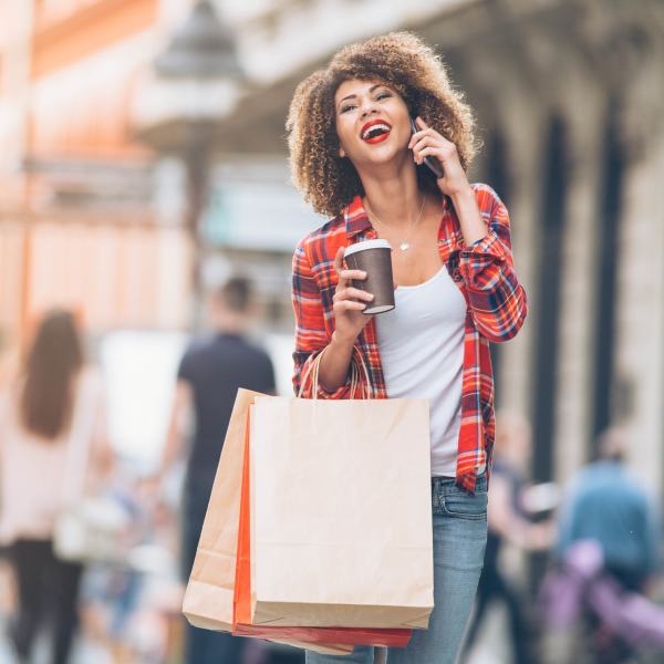 A resident enjoys a day of shopping near The Plaza Taos, Chandler, Arizona