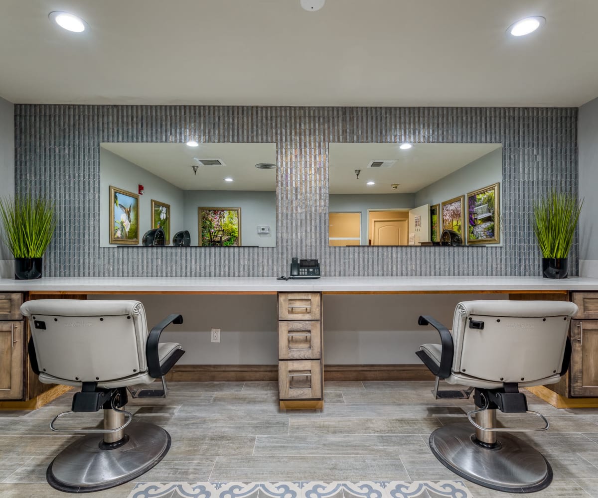 Hair salon at Alta Vista Senior Living in Vista, California