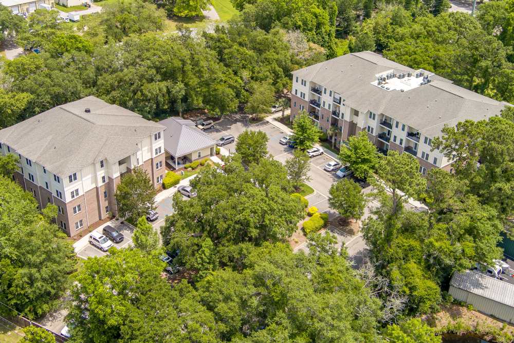Aerial exterior view of apartments at Charthouse at James Island in Charleston, South Carolina