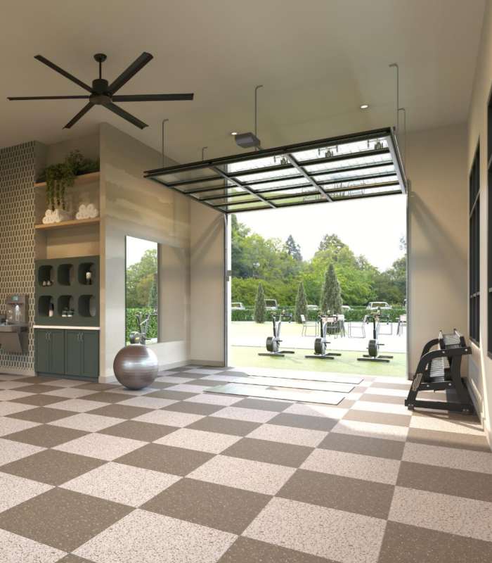 Clubhouse fitness space at Whitman Villas at Gateway Park in Greenfield, Indiana