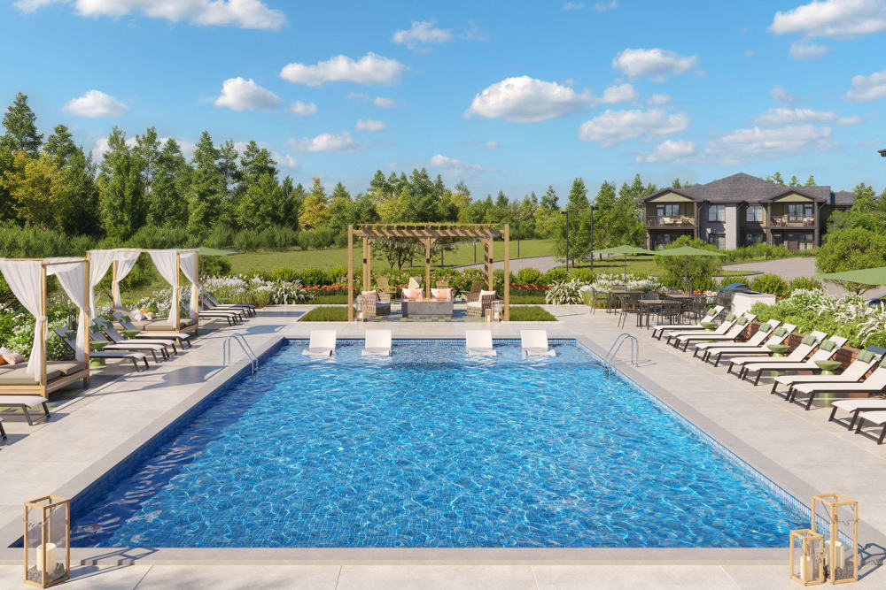 Modern swimming pool at The Brookstone, Acworth, Georgia