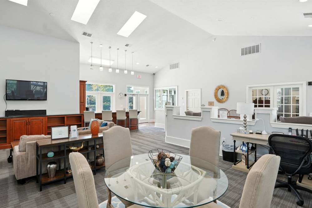 Clubhouse with lots of seating area at Monmouth Woods in King George,Virginia